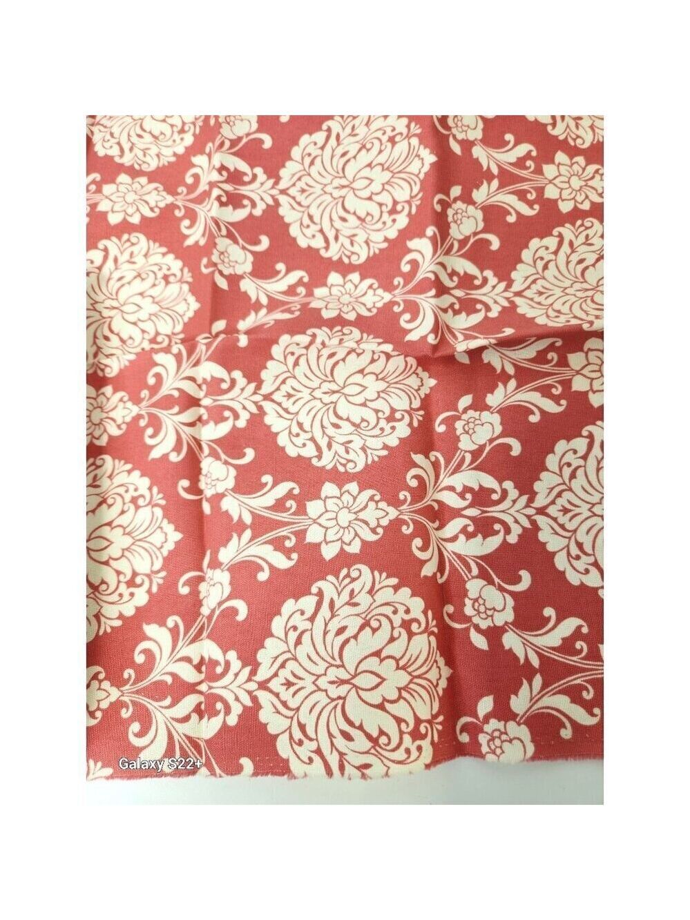 Waverly Inspirations 100 percent cotton Duck Small Damask Coral pattern design W